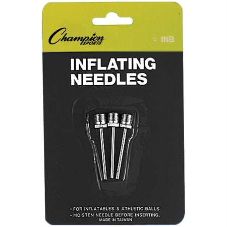 Champion Sports Extra Long Inflating Needle for Football and Basketball, Nickel Plated Brass
