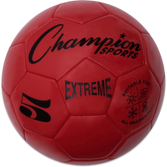 Champion Sports Extreme Series Soccer Ball, Size 5 - Collegiate, Professional, and League Standard Kick Balls - Competitive and Recreational Futbol Games, Red