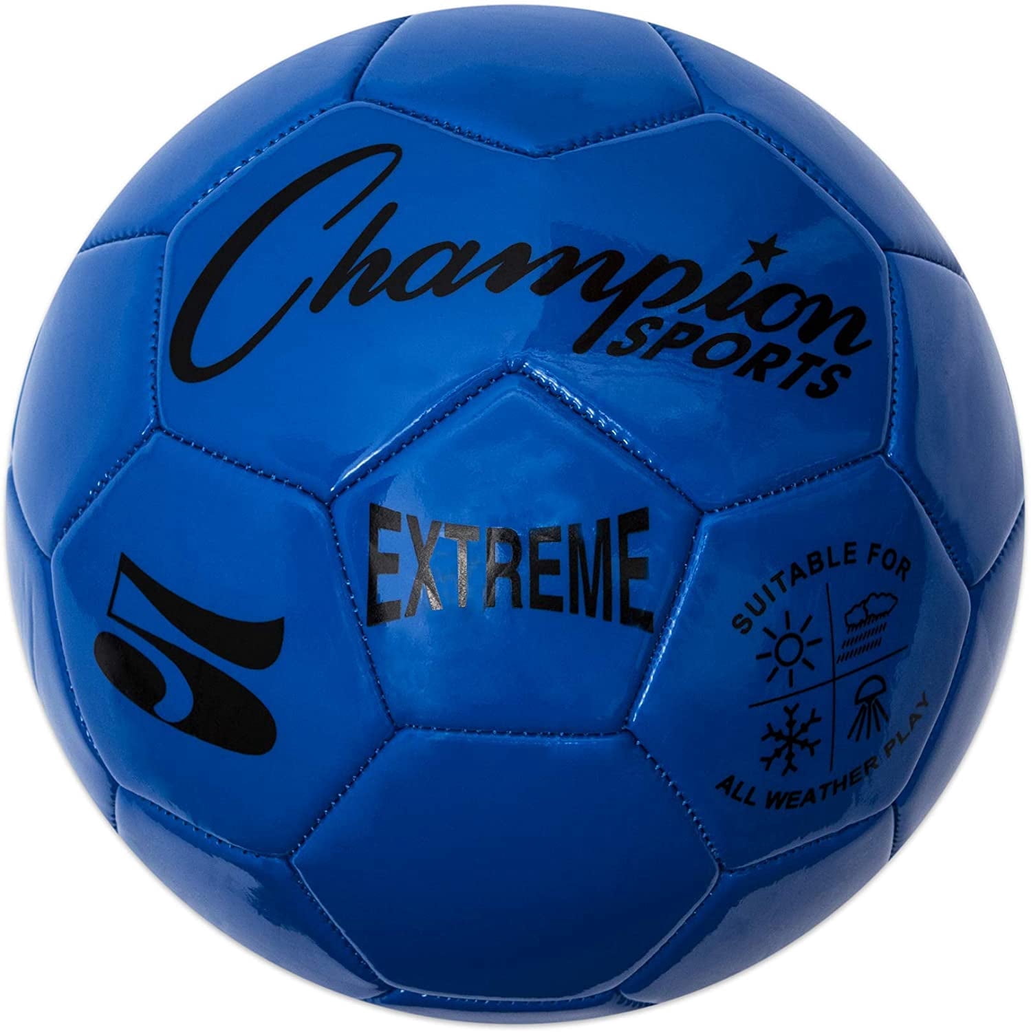 Champion Sports Extreme Series Soccer Ball, Size 5 - Collegiate, Professional, and League Standard Kick Balls - Competitive and Recreational Futbol Games, Blue