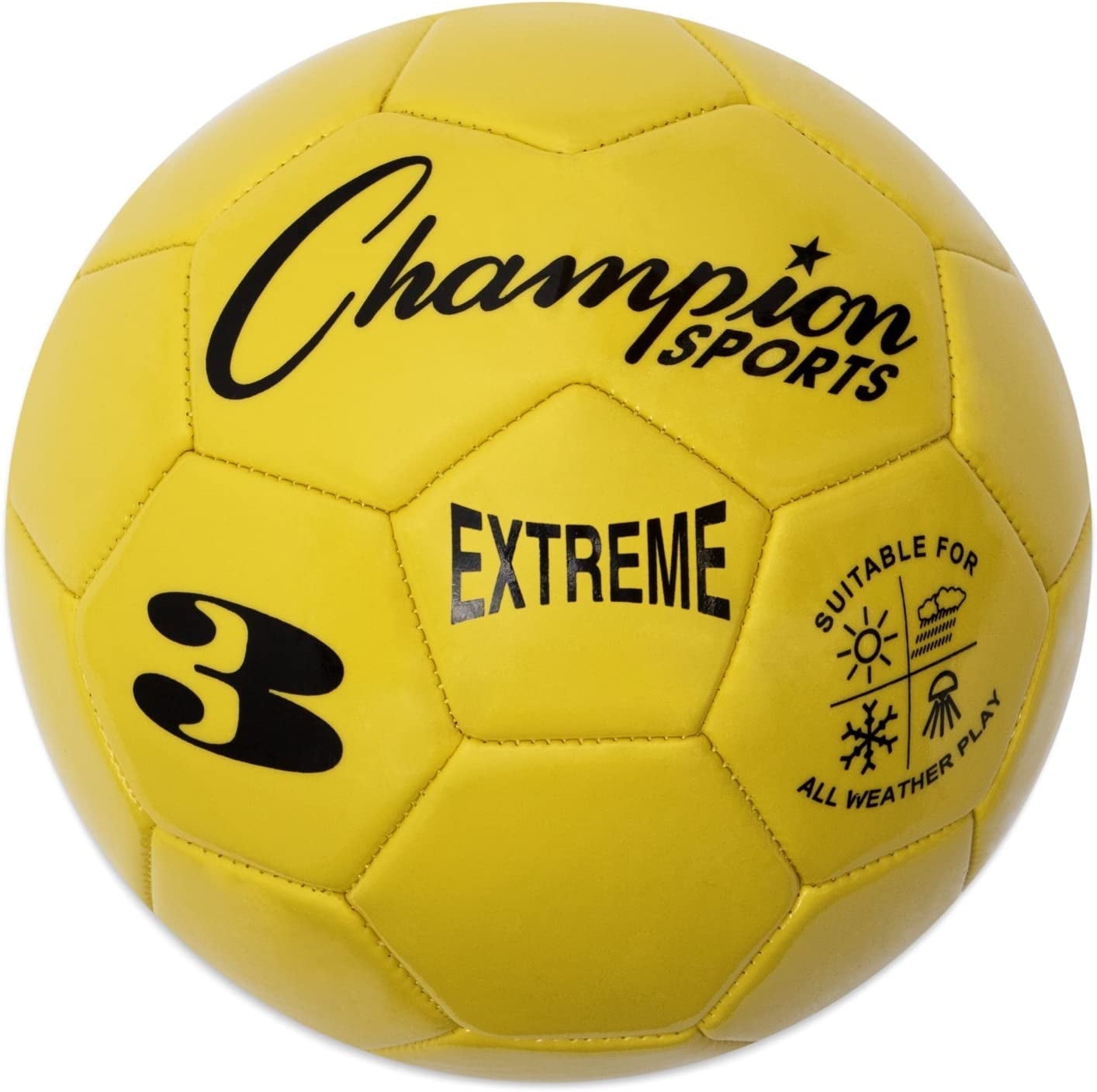Champion Sports Extreme Yellow Size 3 Rubber Soccer Ball