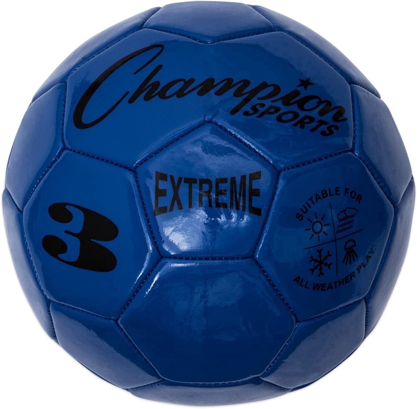 Champion Sports Extreme Series Soccer Ball, Size 3 - Youth League, All Weather, Soft Touch, Maximum Air Retention - Competitive and Recreational Futbol Games, Blue