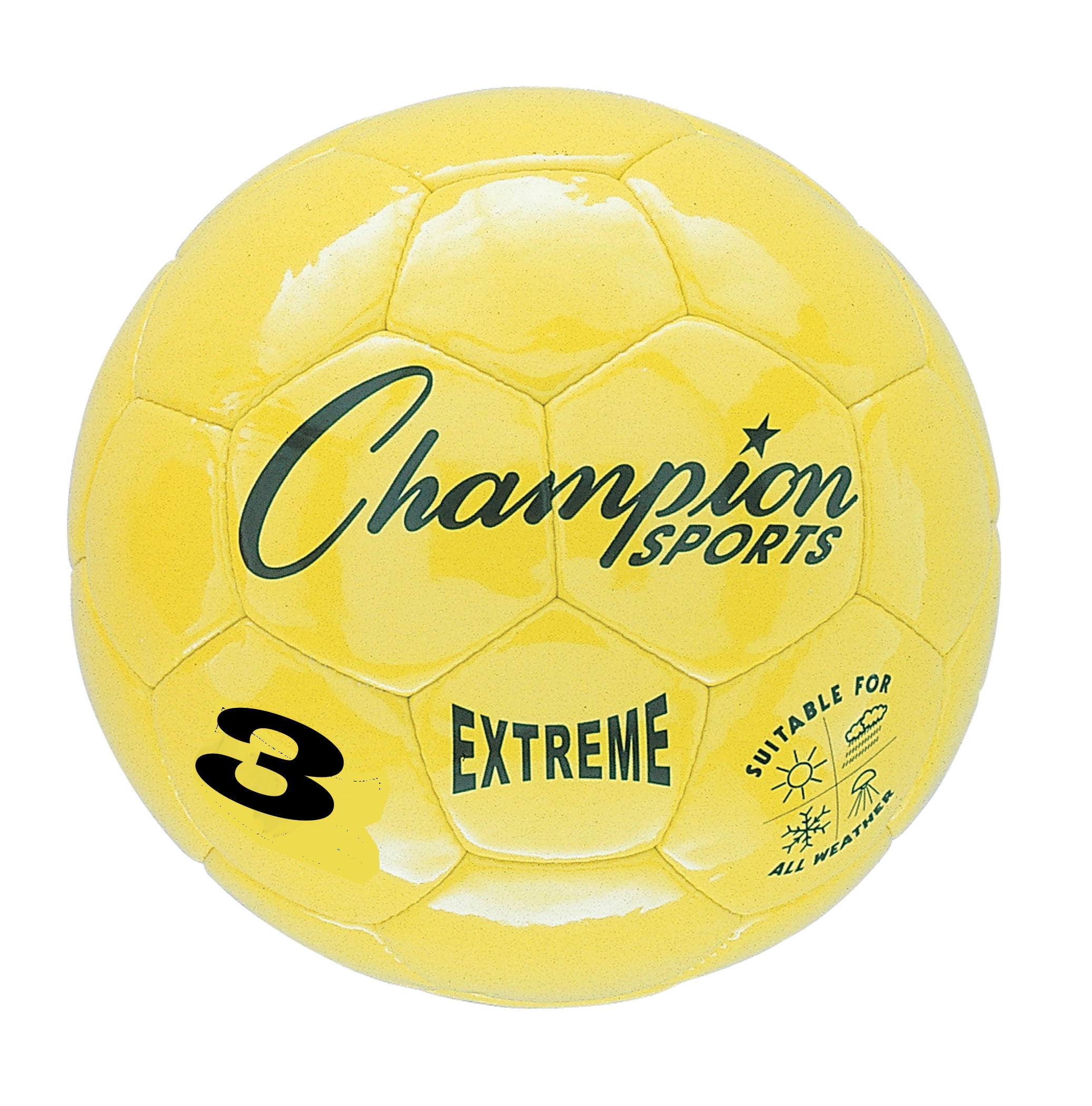 Champion Sports Extreme Yellow Size 3 Rubber Soccer Ball