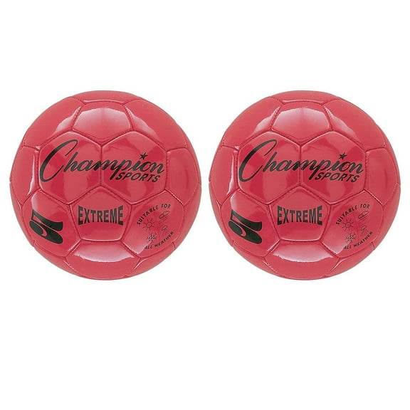 Champion Sports Extreme Soccer Ball Size 5 Red Pack of 2 (CHSEX5RD-2)