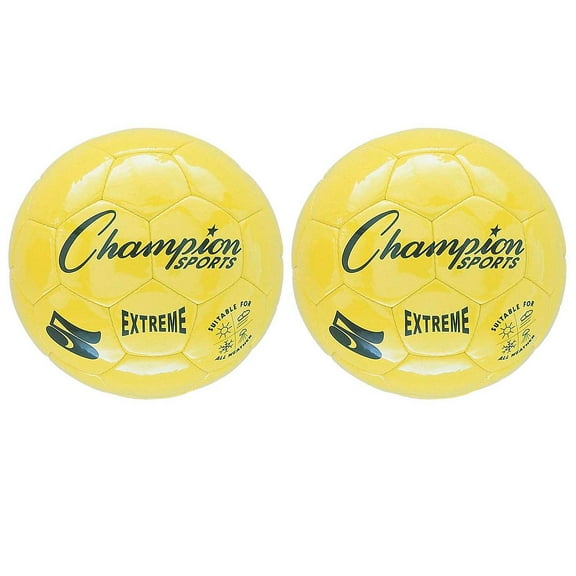 Champion Sports Extreme Soccer Ball Size 5 Yellow Pack of 2 (CHSEX5YL-2)