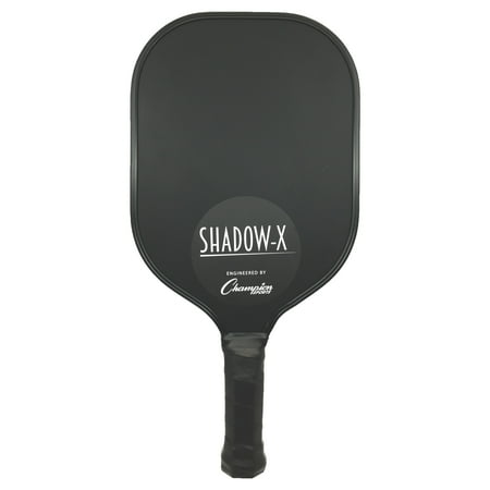 Champion Sports Fiberglass Pickleball Paddle: ShadowX Pickleball Paddle - Indoor or Outdoor Pickle Ball Paddles - Black/Black Racket, 7-7.8 oz