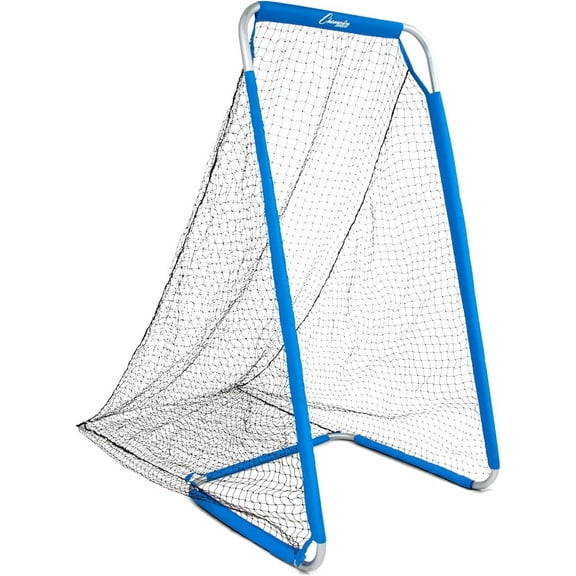 Champion Sports Football Kicking Screen - Powder Coated Steel - Extra Deep Pocket - White/Blue