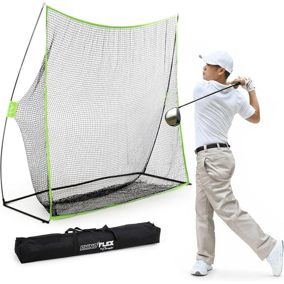 Champion Sports Rhino Flex Golf Net - 7' x 7' Practice Net with Target for Enhanced Precision
