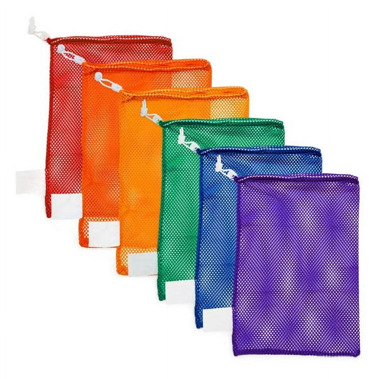 Champion Sports Heavy-Duty Mesh Bag, 12 x 18, Assorted Colors, 6/Set