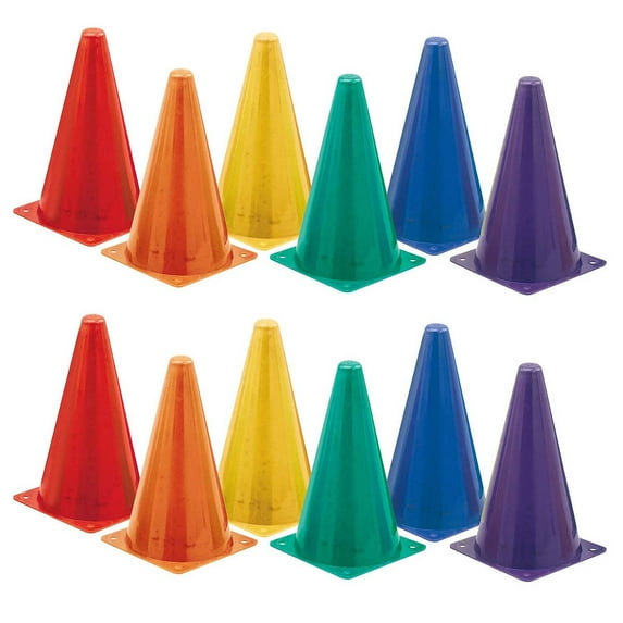 Champion High Visibility Plastic Cone Set Assorted 6 Per Set 2 Sets CHSTC9SET-2
