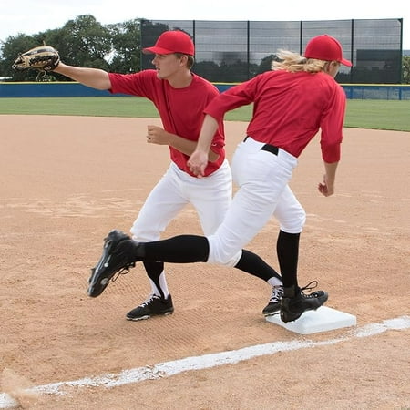 Champion Sports Pro Anchored Baseball Base Set With Bolted Stanchion- For All Levels of Baseball and Softball - Set of 3 Heavy-Duty Bases and Anchors,White
