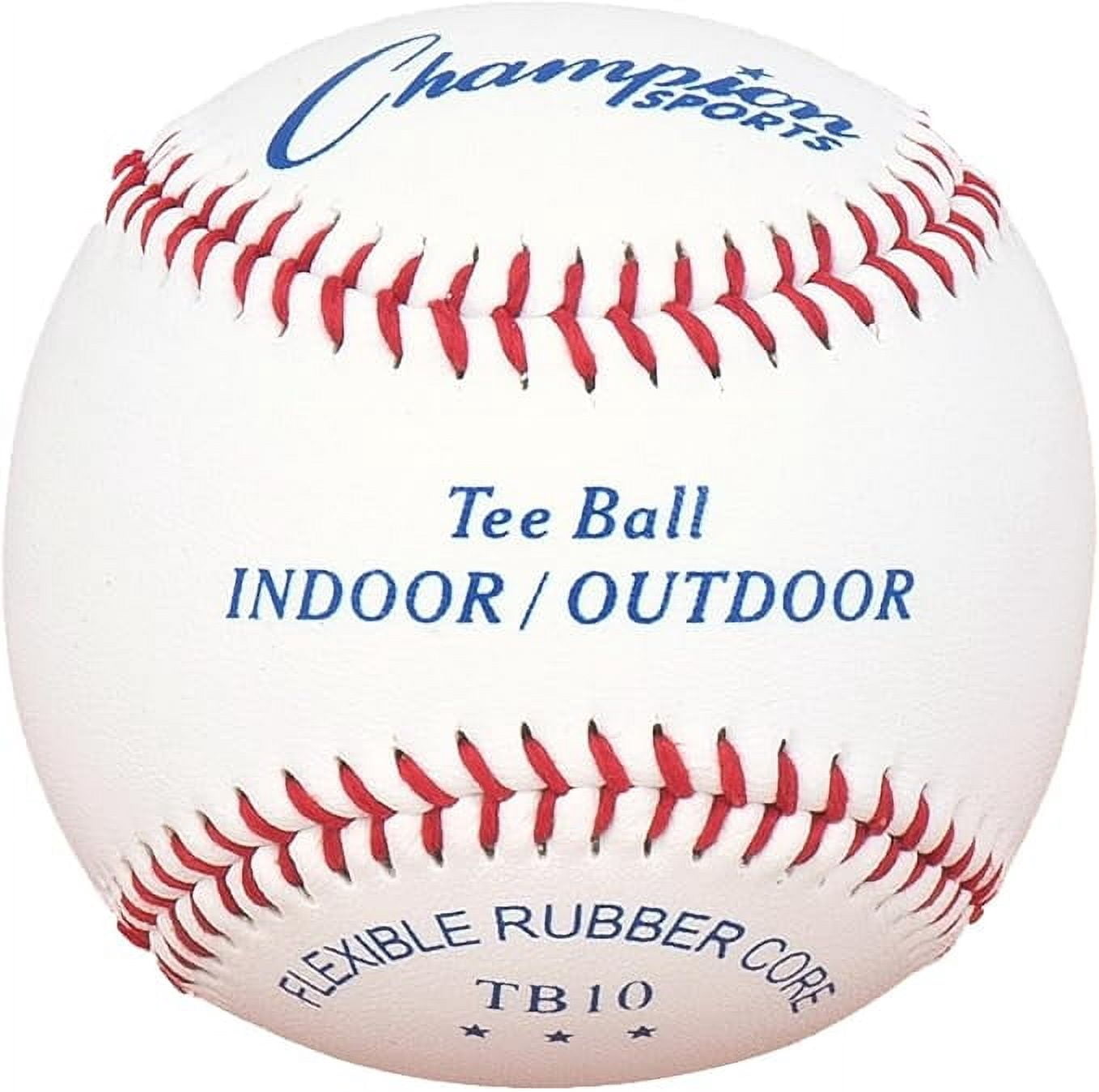 Champion Sports Syntex Leather Cover Indoor/Outdoor Tee Balls - Safety Sponge Core - Pack of 12