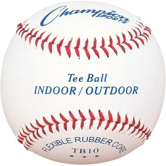 Champion Sports Syntex Leather Cover Indoor/Outdoor Tee Balls - Safety Sponge Core - Pack of 12