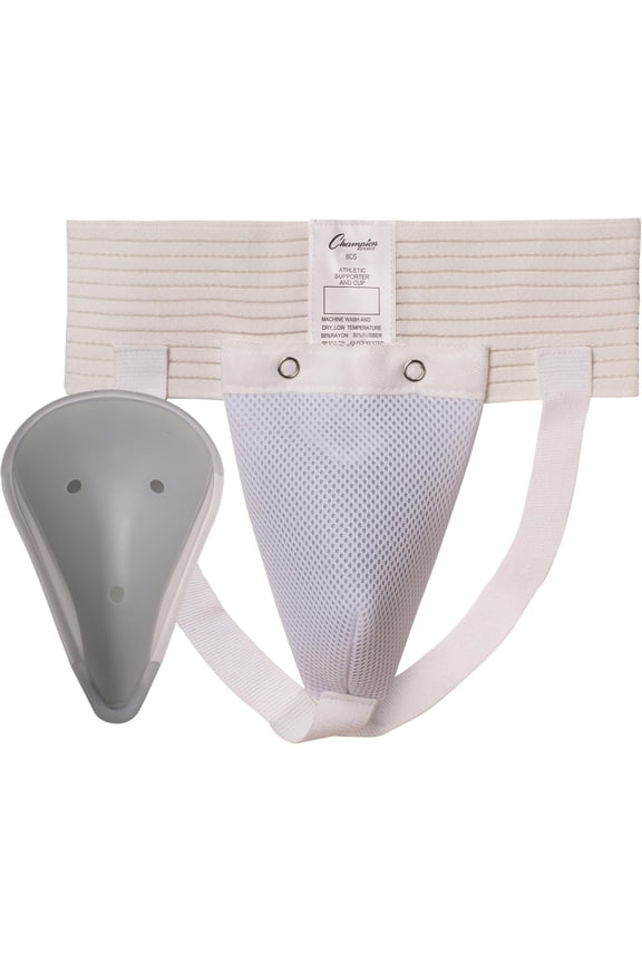 Men's Athletic Cup and Supporter, White - 2.5 Inch, Medium