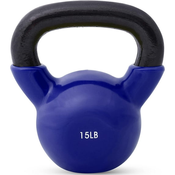 JFIT Kettlebell Weights Vinyl Coated Iron, 15 LB