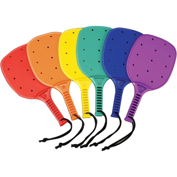 Champion Sports 14-inch Junior Plastic Paddleball Racket Set of 6 - Assorted Colors