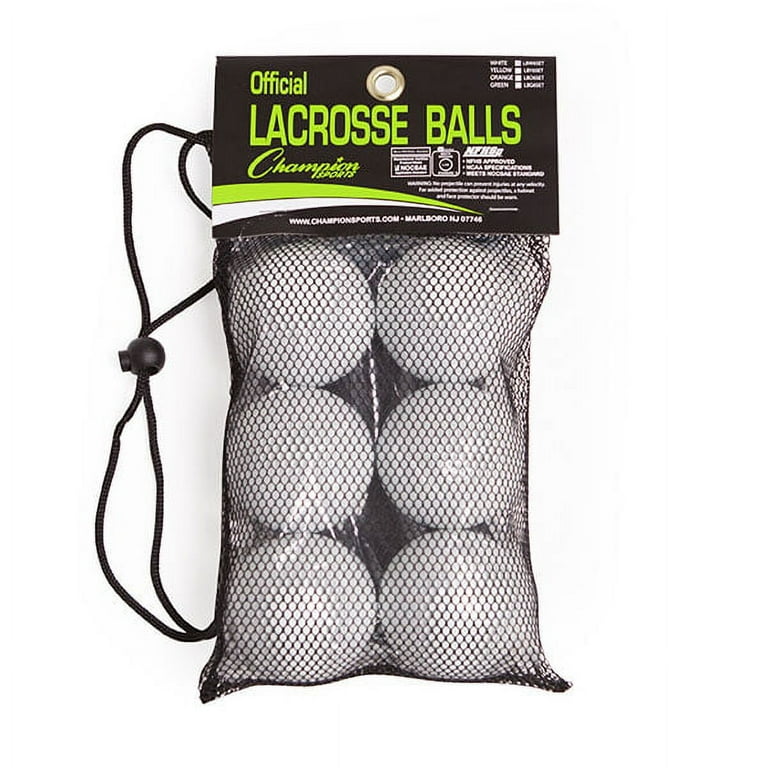 Champion Sports NOCSAE Lacrosse Ball Set of 6 White