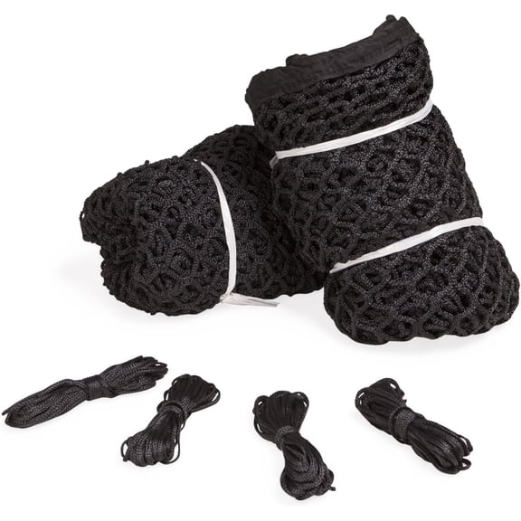 Champion Sports Lacrosse Goal Nets: 7mm Official Size Weather Treated Black Nylon Net Replacement - 2 Pack