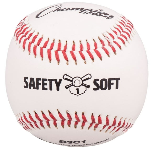 Champion Sports Syntex leather Cover Official Size and Weight Soft Compression Baseballs - Polyurethane Center - Pack of 12 - Level 1 (Ages 5-7)