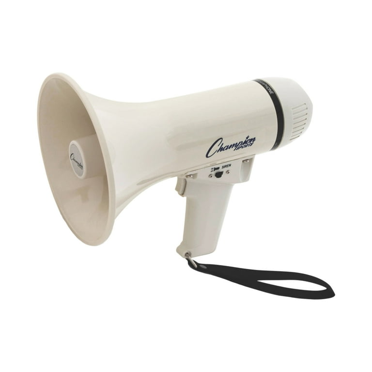 Megaphone, 4 W to 8 W, 400 yds Range, White Megaphone, 4 W to 8 W, 400 yds Range, White