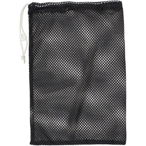 Champion Sports Mesh Sports Equipment Bag- Black, 24" x 36"- Multipurpose, Nylon Drawstring Bag with Lock and ID Tag, for Balls, Swimming Gear, Laundry, Toys - Breathable Stuff Sack