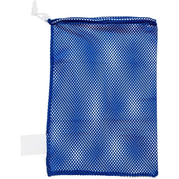 Champion Sports Nylon Mesh Equipment Bag, 18 x 12 Inches - Blue