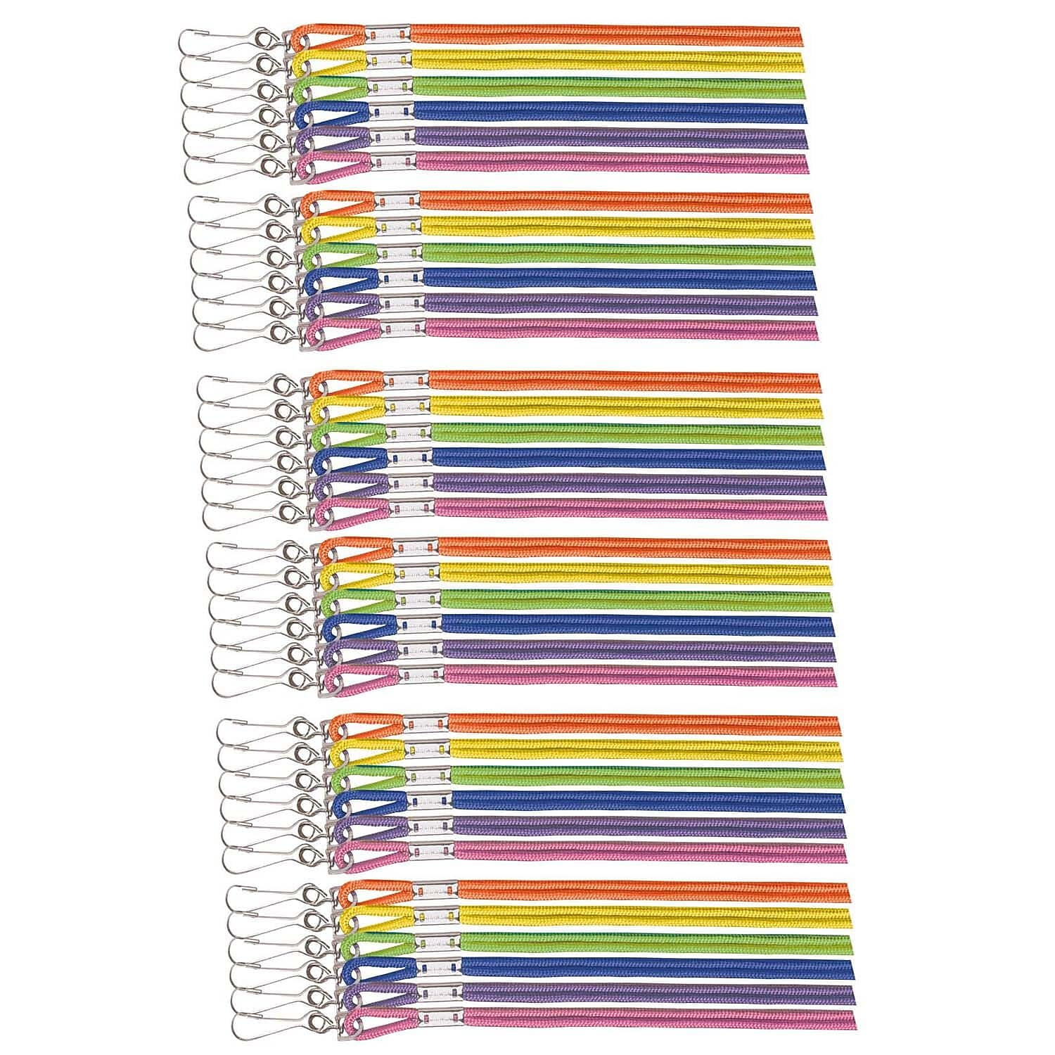Champion Sports Nylon Lanyards Assorted Neon 12/Pack 3 Packs (CHS127ASST-3)