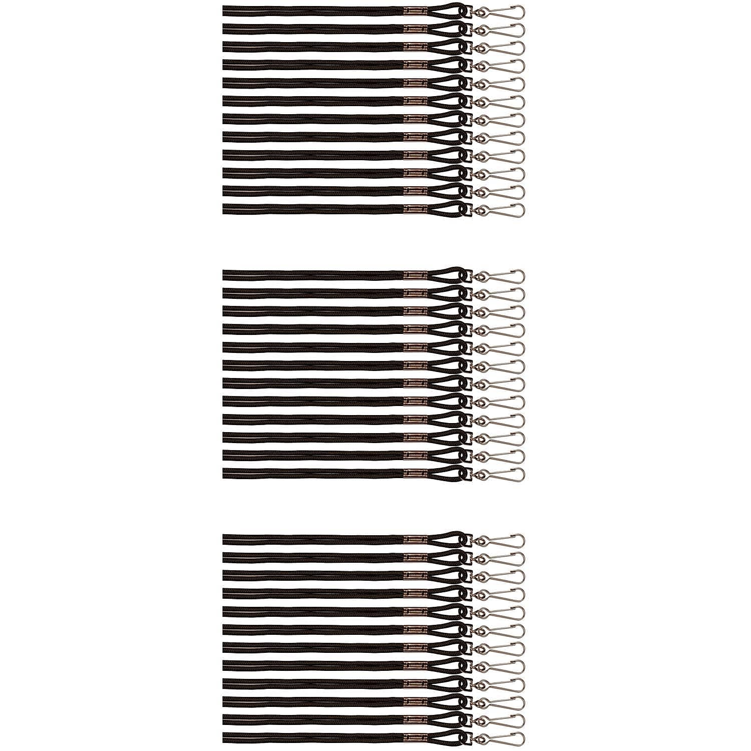 Champion Sports Nylon Lanyards Black 12/Pack 3 Packs (CHS126BK-3)