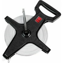 Champion Sports Open Reel Measure Tape, 300 ft, 90 Meters, with Metal Spike, Hand Crank - Open Tape Measure for Track and Field, Long Jump - Durable, Dual-Sided Measuring Reel with Feet and Meters