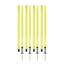 Champion Sports Outdoor Sports Agility Pole Set, 6 Rubber Bases with 12 PVC Poles, 66 Inches, Yellow