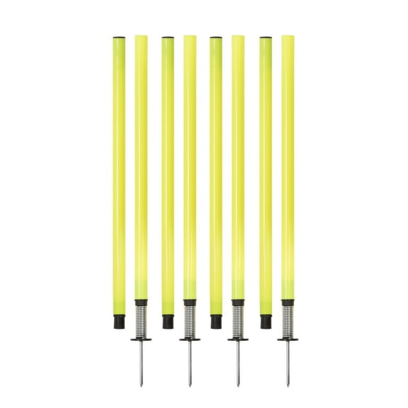 Champion Sports Outdoor Sports Agility Pole Set, 6 Rubber Bases with 12 PVC Poles, 66 Inches, Yellow