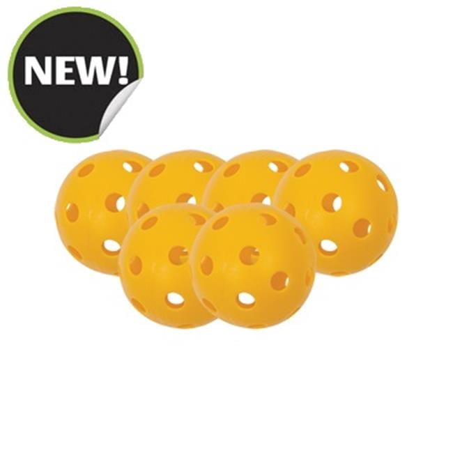 Champion Sports  Outdoor Pickleball, Yellow - Set of 6