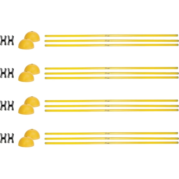Champion Sports Outdoor Sports Agility Pole Set, 6 Hurdles of 12 Inches, 12 Inches, Yellow
