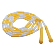 Champion Sports Beaded Jump Rope 8 Ft - Segmented Plastic Fitness Rope for Cardio Exercise & PE Yellow/White
