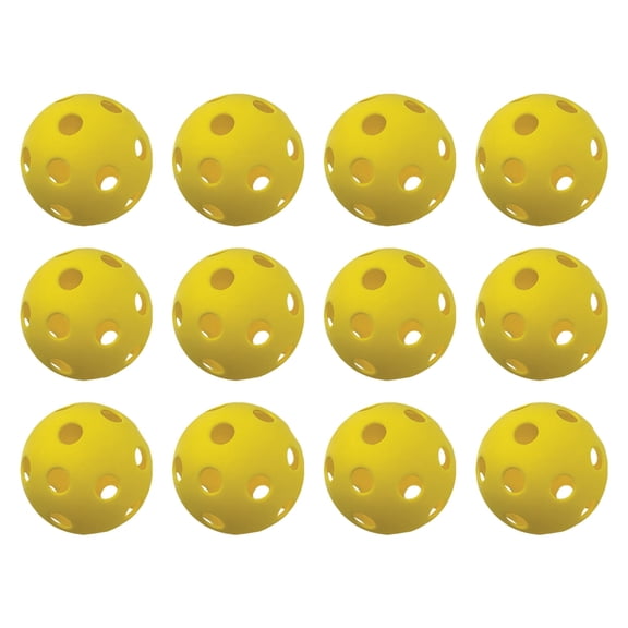 Champion Sports 12" Hollow Plastic Softballs, Athletic Softball Equipment, Regulation Size Balls, Fun for All Ages, Lightweight/Durable, pack of 12