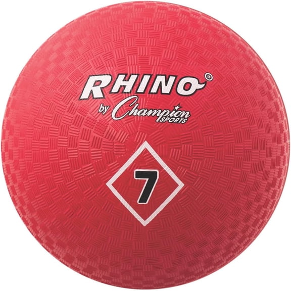 Champion Sports 7 Inch Playground Ball – Durable 2-Ply Kickball with Textured Grip - Red