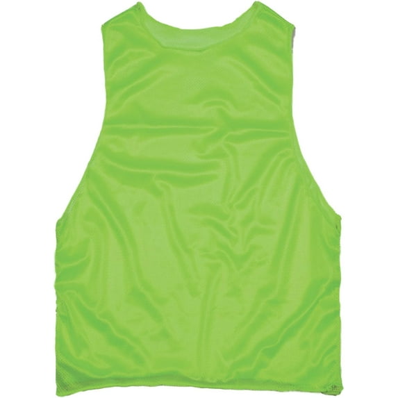 Champion Sports Mesh Practice Vest, Pack of 12, Solid and Numbered, Youth and Adult, Neon Green, Adult Regular
