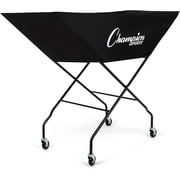 Champion Sports Volleyball Ball Cart – 24-Ball Capacity, Aluminum Frame, Collapsible with Wheels, Black