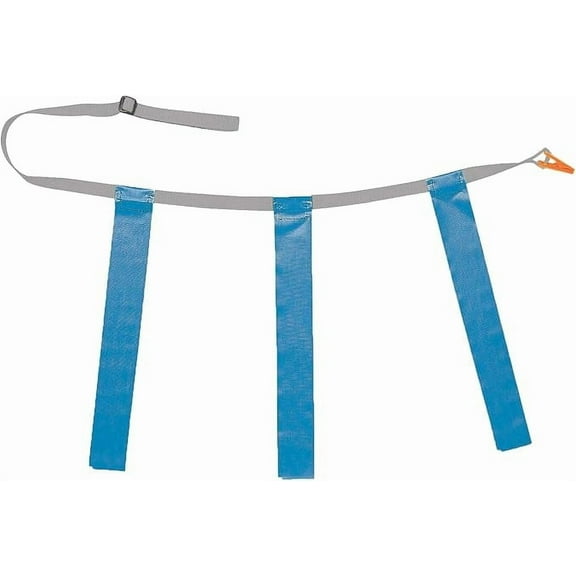 Champion Sports Quick Release Triple Flag Football Set - Adult Gray Belt - 40"L-50"W - Blue Flag