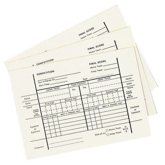 New Champion Sport Soccer Referee Officials 12 Sheet Score Pad Cards Track Stats