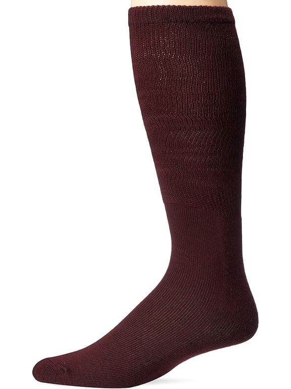 Rhino® All Sport Socks - Machine Washable Sport Sock - for Baseball, Football, Soccer - Cushioned Tube Sock - Stay-in-Place Fit - Size: Small (6.5-8.5) - Maroon