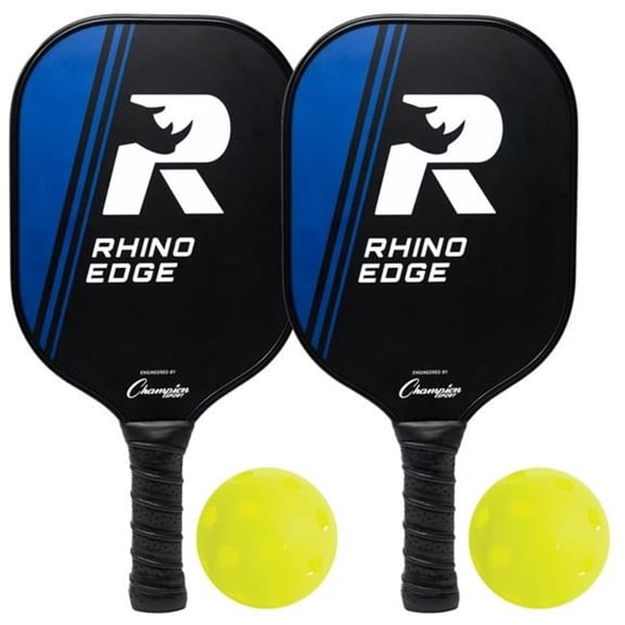 Champion Sports Rhino Pickleball Edge 100 2 Player Set - Black & Blue