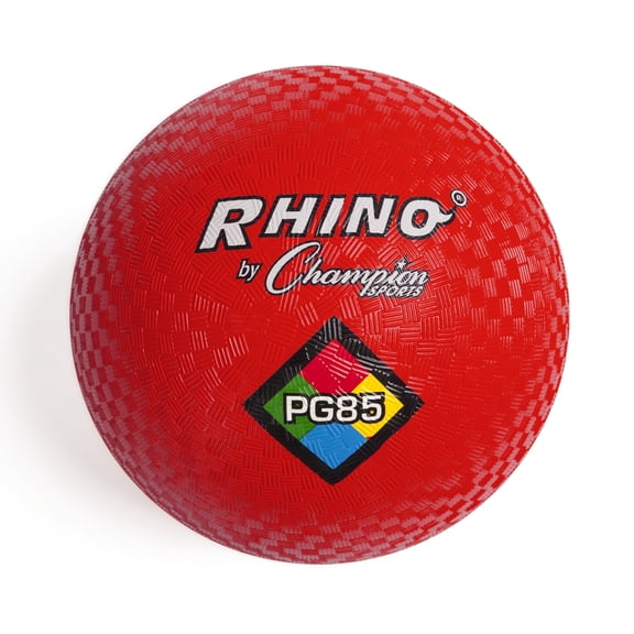 Champion Sports Rhino Playground Balls 8.5" D - Two Ply, Nylon Wound, RED