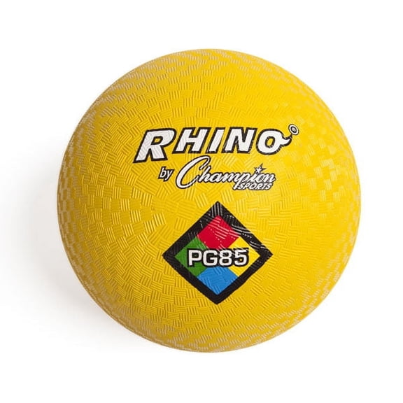 Champion Sports Rhino Playground Balls 8.5"D - Two Ply, Nylon Wound, YELLOW