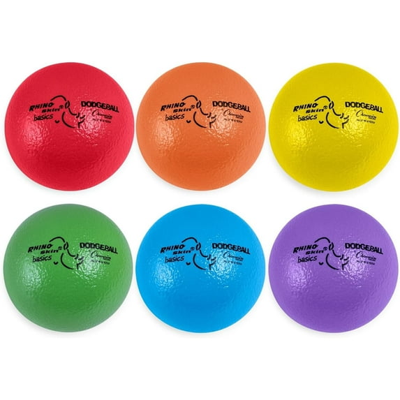 Champion Sports BAS6SET Rhino Skin Basic Dodgeball Set, 6" (Set of 6)