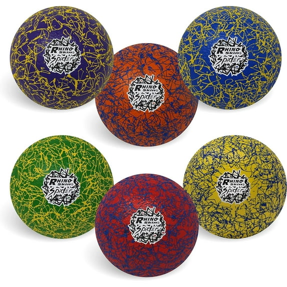 Champion Sports Premium Rhino Skin Extreme Color Dodgeballs - Glow in the Dark, Color-Changing, and Spider Grip - Low Bounce Dodgeballs