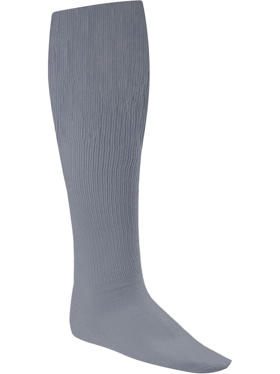 Rhino® All Sport Socks - Machine Washable Sport Sock - for Baseball, Football, Soccer - Cushioned Tube Sock - Stay-in-Place Fit - Size: Large (10-13) - Gray