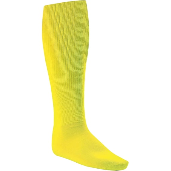 Champion Sports Rhino® All Sport Socks - Machine Washable Sport Sock - for Baseball, Football, Soccer - Cushioned Tube Sock - Stay-in-Place Fit - Size: Large (10-13) - Neon Yellow