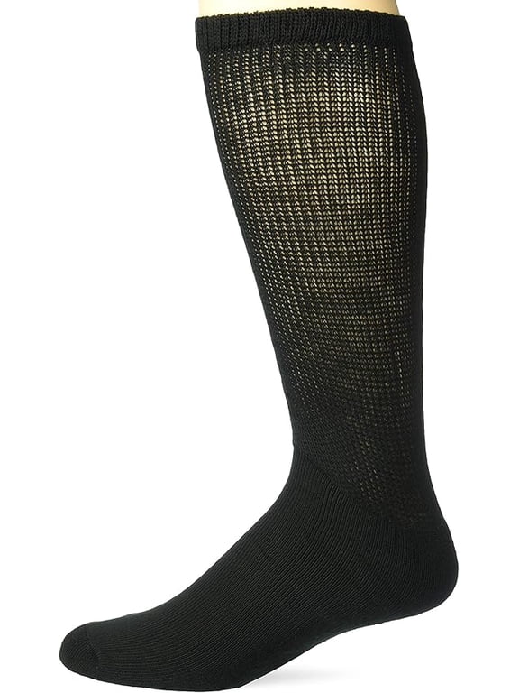 Rhino® All Sport Socks - Machine Washable Sport Sock - for Baseball, Football, Soccer - Cushioned Tube Sock - Stay-in-Place Fit - Size: Medium (8.5-10) - Black