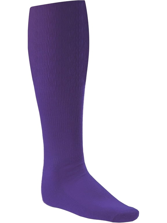 Rhino® All Sport Socks - Machine Washable Sport Sock - for Baseball, Football, Soccer - Cushioned Tube Sock - Stay-in-Place Fit - Size: Medium (8.5-10) - Purple