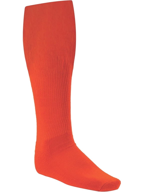 Rhino® All Sport Socks - Machine Washable Sport Sock - for Baseball, Football, Soccer - Cushioned Tube Sock - Stay-in-Place Fit - Size: X-Large (13-15) - Neon Orange